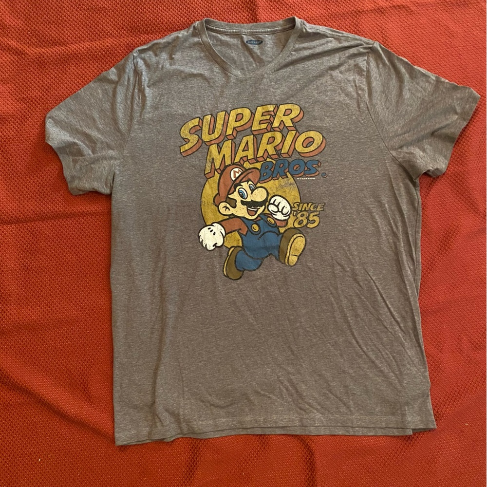 Grey Nintendo Super Mario Bros. cotton shirt #Nintendo #SuperMarioBros